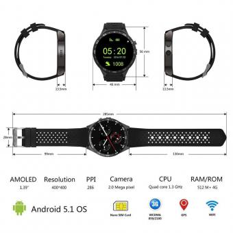 kingwear KW88 智能手表黑色 nano卡