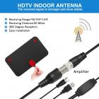 21*12cm HDTV室内电视天线ATSC标准含USB放大器 转接头 黑色