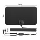 21*12cm HDTV室内电视天线ATSC标准含USB放大器 转接头 黑色