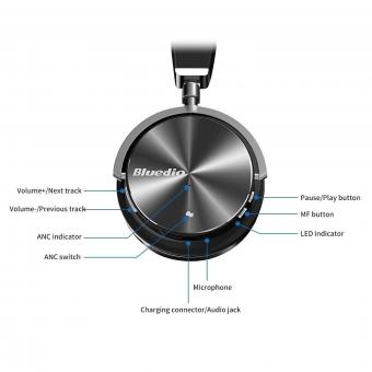 bluedio T4S 蓝牙头带耳机 黑色