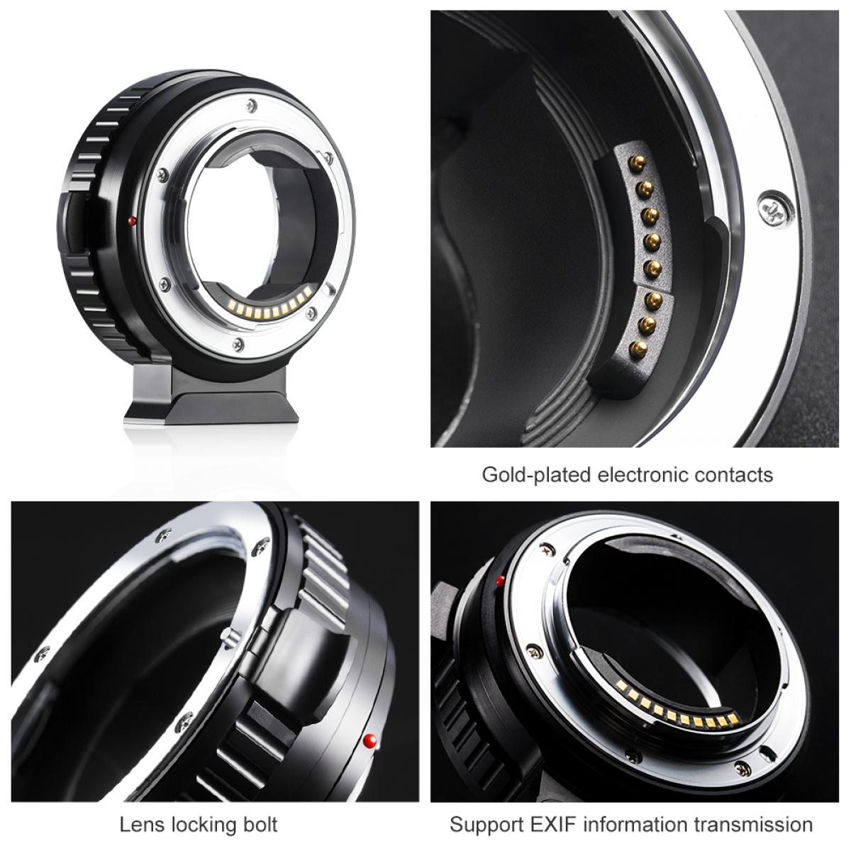 Fully Automatic Focusing Electronic Adapter Ring, EOS-E, with Mounting Bracket