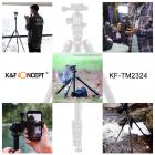 三脚架 TM2324 可反折 球形云台 金色 塑料扳扣锁 镁铝合金