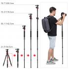 三脚架 TM2534T 中轴横置 可反折 可拆独脚架 球形云台 红色 铝合金