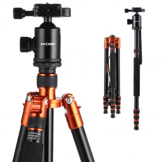 三脚架 TM2534 可反折 可拆独脚 球形云台 橙色 金属旋钮锁 镁铝合金