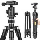 三脚架 TM2324 可反折 球形云台 银色 塑料扳扣锁 铝合金