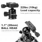 三脚架 TM2324 可反折 球形云台 银色 塑料扳扣锁 铝合金