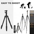 可拆独脚架 TM2524 可反折 球形云台 黑色 铝镁合金