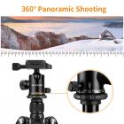 三脚架 TM2515B 可反折 可拆独脚 球形N-1云台 黑色 塑料旋钮锁 镁铝合金