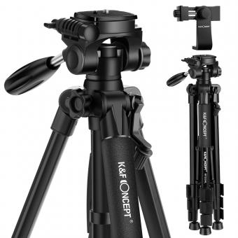 三脚架 KF2324L 手把塑料云台 塑料扳扣锁 塑料快装板 塑料便携手提把 C4手机夹 铝镁合金 黑色