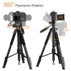 三脚架 KF2624L 可拆独脚架 手把塑料云台 塑料扳扣锁 塑料快装板 塑料便携手提把 C4手机夹 铝镁合金 黑色