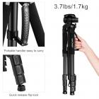 三脚架 KF2624L 可拆独脚架 手把塑料云台 塑料扳扣锁 塑料快装板 塑料便携手提把 C4手机夹 铝镁合金 黑色