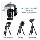 碳纤维三脚架   雷霆系列 TC2335  脚管烫印蓝色闪电 可反折 球形云台 黑色 碳纤维