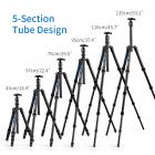 碳纤维三脚架   雷霆系列 TC2335  脚管烫印蓝色闪电 可反折 球形云台 黑色 碳纤维