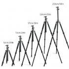 碳纤维三脚架 雷霆系列 TC2634 脚管烫印蓝色闪电 可反折 可拆独脚架 金属旋钮锁 球形云台 青铜色