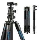 碳纤维三脚架 雷霆系列 TC2634 脚管烫印蓝色闪电 可反折 可拆独脚架 金属旋钮锁 球形云台 青铜色