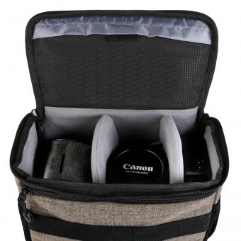 手提大号相机包 25x13x18.5cm 卡其色840D防水舞龙*210D灰色,隔板材质:加密珍珠棉 一机两镜使用