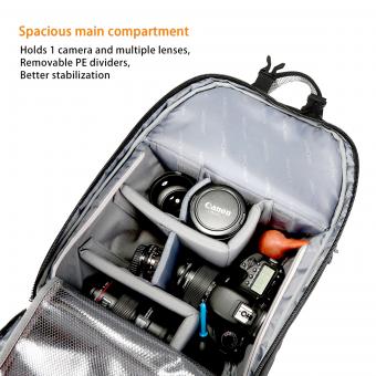 双肩相机背包 大码 黑色 29*21.5*45 一机多镜 P/N：DC22186