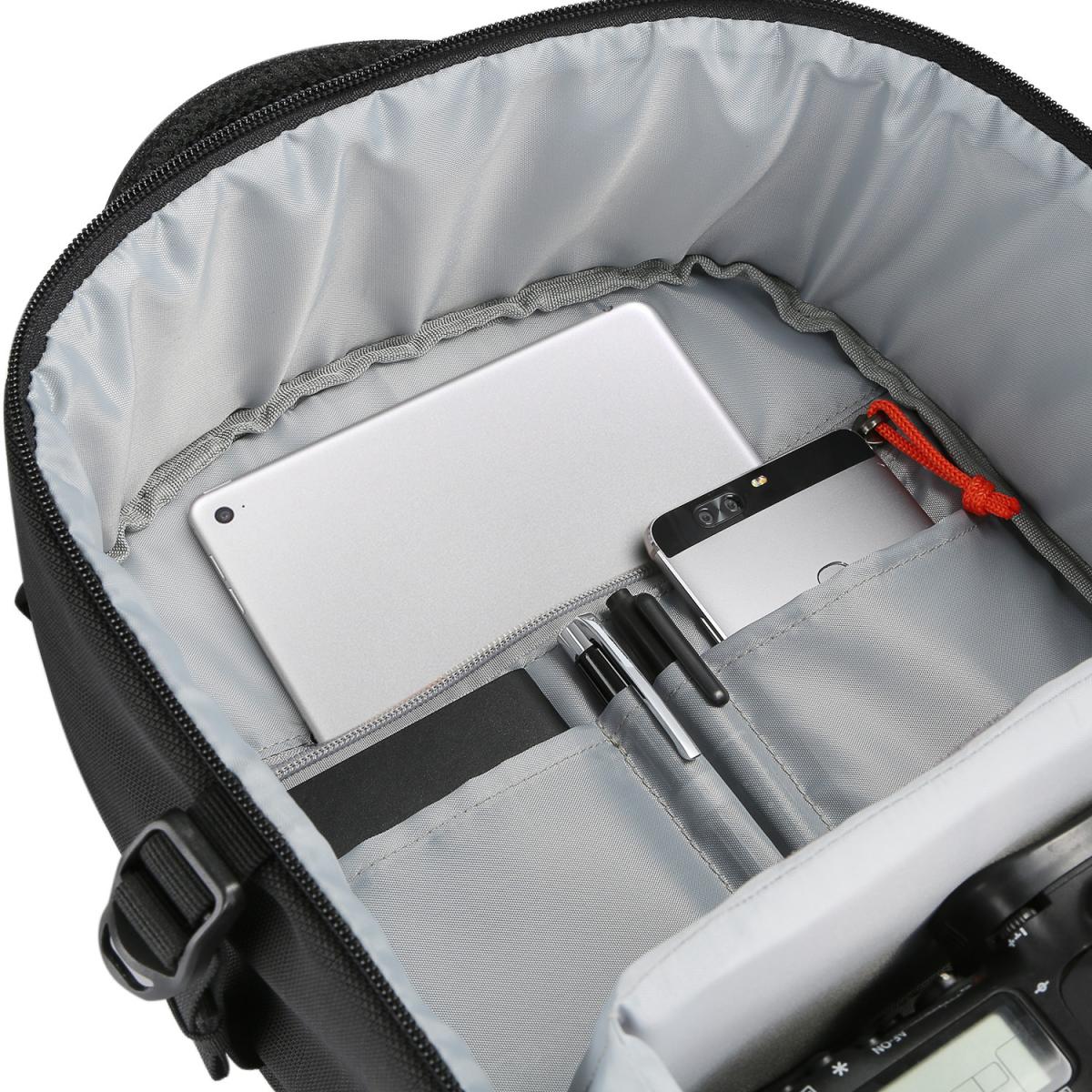 风影黑色系列经典系列双肩摄影背包 M码 黑色 尼龙(一机三镜, 侧袋15寸以上的都能装5D或7D相机)