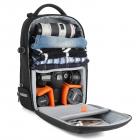 风影黑色系列经典系列双肩摄影背包 M码 黑色 尼龙（一机三镜, 侧袋15寸以上的都能装5D或7D相机）