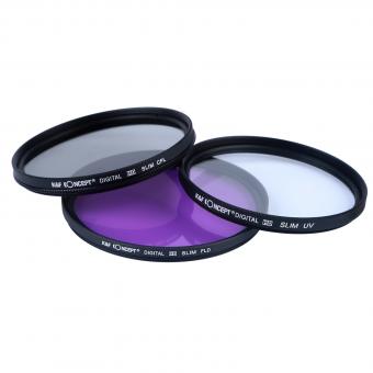62MM UV+CPL+FLD，花罩，中间捏，蓝布，3片小包，Filter