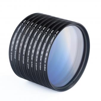 62MM 超薄9色渐变镜，橙+蓝+灰+红+绿+黄+紫+粉红+茶，蓝布，3片小包， 6片小包，Filter