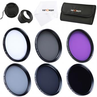 49MM UV+CPL+FLD+ND2+ND4+ND8，花罩，中间捏，进口白布，6片小包，Filter
